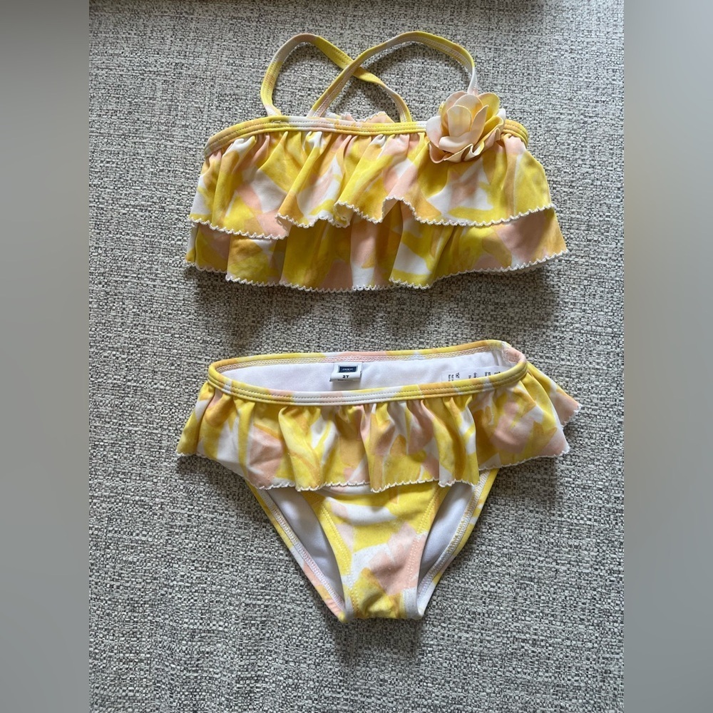 Janie and‎ Jack Yellow and Pink 2T Kids Swim Bikini